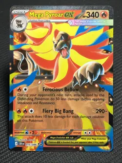 Mega Pyroar ex 015/086 Double Rare Pokemon Chaos Rising ME04 NM EN - Image 1