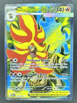 Mega Pyroar Ex 099/086 Chaos Rising Ultra Rare Full Art Pokemon - Image 1