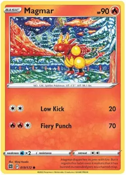 4x NM-Mint Magmar - 019/172 - Common Pokemon Brilliant Stars - Image 1