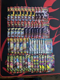 Sealed Pokemon Booster Packs Variety Sets DR, Mega Evo, SSP — Lot of 53 Packs - Image 1