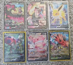 Random Lot Of 8 POKEMON Full Art , V, And V Star Cards! - Image 1