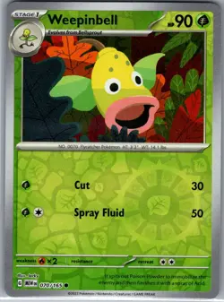Weepinbell 070/165 Reverse Holo SV: Scarlet & Violet 151 - Pokemon Card - NM - Image 1