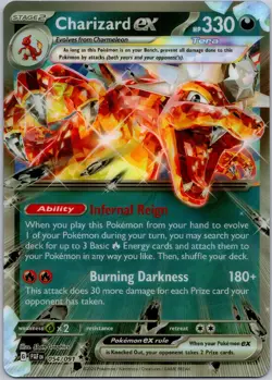 Charizard ex 054/091 Double Rare Paldean Fates Pokemon Jumbo Card Near Mint - Image 1