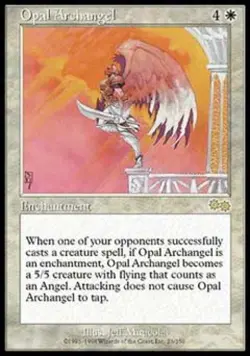 Opal Archangel - Medium Play MTG Urza's Saga - Image 1