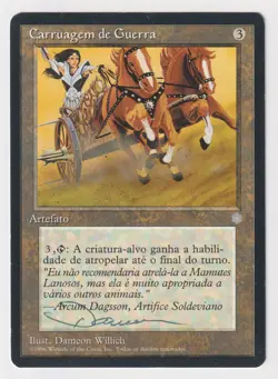 Signed Portuguese War Chariot Proof MP Ice Age Artist Dameon Willich 1996 MTG AP - Image 1