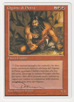 Miscut Signed Italian Stone Giant Proof LP 4th Artist Dameon Willich 1995 MTG AP - Image 1