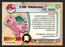1999 Topps TV Series #32 Nidoran Flames Card Pokemon TCG Foil Black Label - Image 2