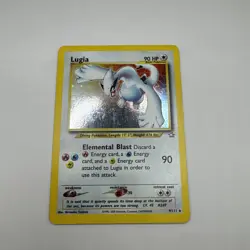 90’s Pokemon Lugia 9/111 Neo Genesis Unlimited Holo Rare Basic 90HP TCG Card - Image 1