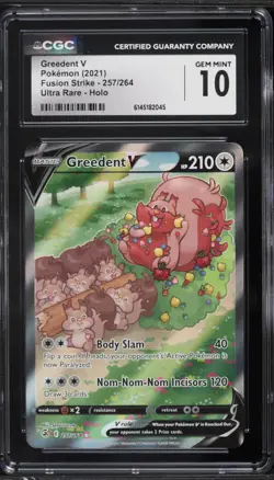 2021 Pokemon Fusion Strike Alt Art Greedent V #257 CGC 10 - Image 1