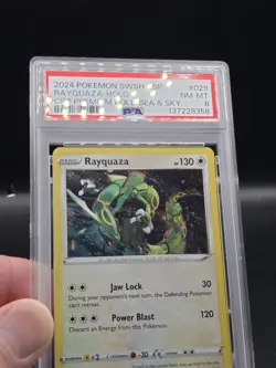PSA 8 Rayquaza Holo 029/159 Crown Zenith Premium Collection Sea & Sky Pokemon - Image 1