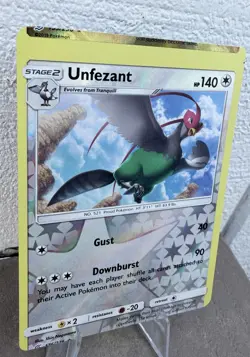Pokemon Unfezant 176/236 Unified Minds Rare Reverse Holo ERROR CUT - Image 4