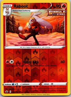 Raboot 027/198 Uncommon Chilling Reign Pokemon Reverse Holo Near Mint - Image 1