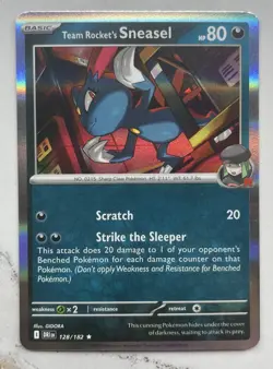 Team Rocket's Sneasel - 128/182 - Holo Rare - Pokemon Destined Rivals - Image 1