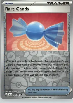 Rare Candy 089/091 Common Paldean Fates Pokemon Reverse Holo Near Mint - Image 1