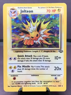 Pokemon TCG Jolteon 4/64 Jungle Set Unlimited Holo Rare WOTC VTG 1999 MP - Image 1