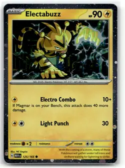 Electabuzz 125/165 Common 151 Pokemon Cosmo Holo NM/M - Image 1