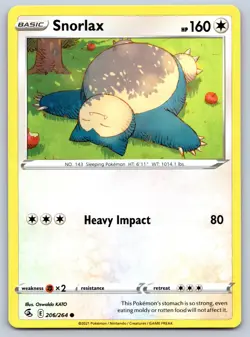Snorlax 206/264 Fusion Strike Pokemon NM - Image 1