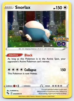 Snorlax 055/078 Promo Cosmos Holo Pokemon Go NM - Image 1