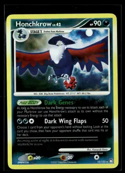Honchkrow 10/123 Mysterious Treasures Reverse Holo Rare Holo Pokemon - Image 1
