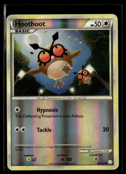 Hoothoot 66/123 HeartGold & SoulSilver Reverse Holo Common Pokemon - Image 1