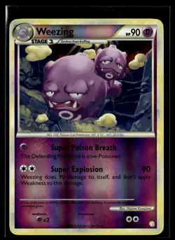 Weezing 34/123 HeartGold & SoulSilver Reverse Holo Rare Pokemon - Image 1