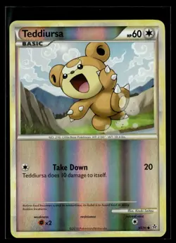 Teddiursa 65/95 HGSS Unleashed Reverse Holo Common Pokemon - Image 1