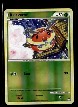 Kricketot 65/102 HGSS Triumphant Reverse Holo Common Pokemon - Image 1