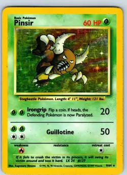 Pinsir 9/64 Holo Rare No Symbol Error Jungle Vintage Pokemon Card MP - Image 1