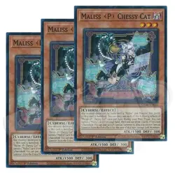 Yugioh - Maliss P Chessy Cat x 3 - 1st Edition Super Rare NM - Free Holo Card - Image 1