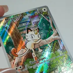 Meowth 106/094 Holo Illustration Rare Phantasmal Flames Pokemon Card - Image 4