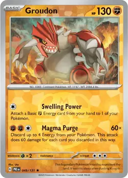 Groudon 49/131 Reverse Rare Prismatic Evolutions Pokemon Cards - Image 1