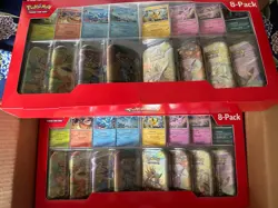 Pokemon Prismatic Evolutions 8 Mini-Tins with Promo Cards Costco 2-Pack IN HAND - Image 1