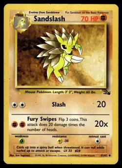Sandslash 41/62 Fossil Uncommon Pokemon - Image 1