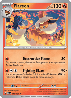 Flareon 13/131 Holo Rare Prismatic Evolutions Pokemon Cards - Image 1