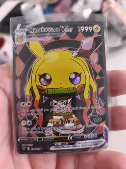 Pokemon CCG Nezuko Pikachu Poncho Custom CCG Karte In Top Zustand Custom Card - Image 1