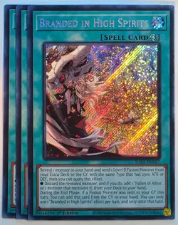 Yugioh x3 Branded in High Spirits RA05-EN067 Secret Rare 1st Edition - Image 1