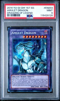 Yu-Gi-Oh! Amulet Dragon DRLG-EN003 Secret Rare 1st Edition PSA 9 - Image 1