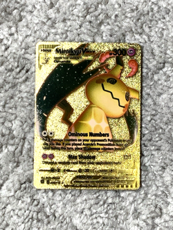 Mimkyu VMax Ominous Numbers HP300 Gold Foil Fan Art Card NM - Image 1