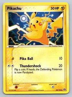 Pokemon TCG EX Emerald Pikachu Card 60/106 Non-Holo Regular Common 2005 LP - Image 1