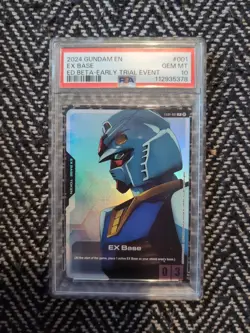 PSA 10 GUNDAM CARD GAME English EX Base EXBP-001 Beta Promo - Image 1