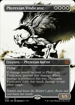 MTG Phyrexian Vindicator - Borderless Showcase, Light Play, English Phyrexia: Al - Image 1