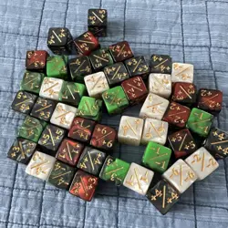 magic the gathering counter dice, 48 Dice. D6 + And - Numbering - Image 1