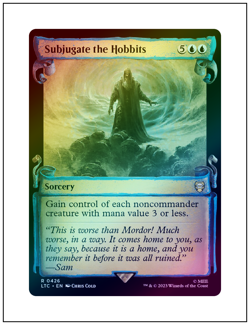 1x Subjugate the Hobbits, Showcase Scroll Foil, LOTR, Magic MTG NM - Image 1