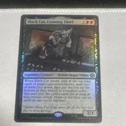 MTG Black Cat, Cunning Thief Borderless Foil Rare 002 - Image 1