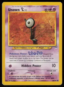 Unown [L] 86/105 Common Neo Destiny Pokemon Moderately Played - Image 1