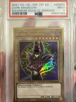 2021 YU-GI-OH! MAXIMUM GOLD: EL DORADO #EN002 DARK MAGICIAN PSA 9 - Image 3