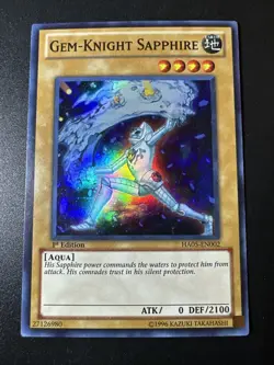 Yugioh Gem-Knight Sapphire HA05-EN002 Super Rare 1st Ed LP - Image 1