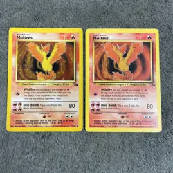 Pokemon TCG Fossil Set Moltres Holo/Non Holo Pokemon Card Bundle LP-MP - Image 1