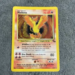 Pokemon TCG Fossil Set Moltres Holo/Non Holo Pokemon Card Bundle LP-MP - Image 2