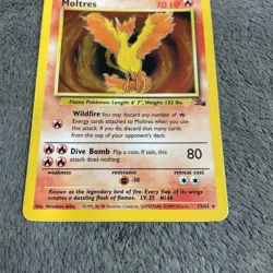 Pokemon TCG Fossil Set Moltres Holo/Non Holo Pokemon Card Bundle LP-MP - Image 3
